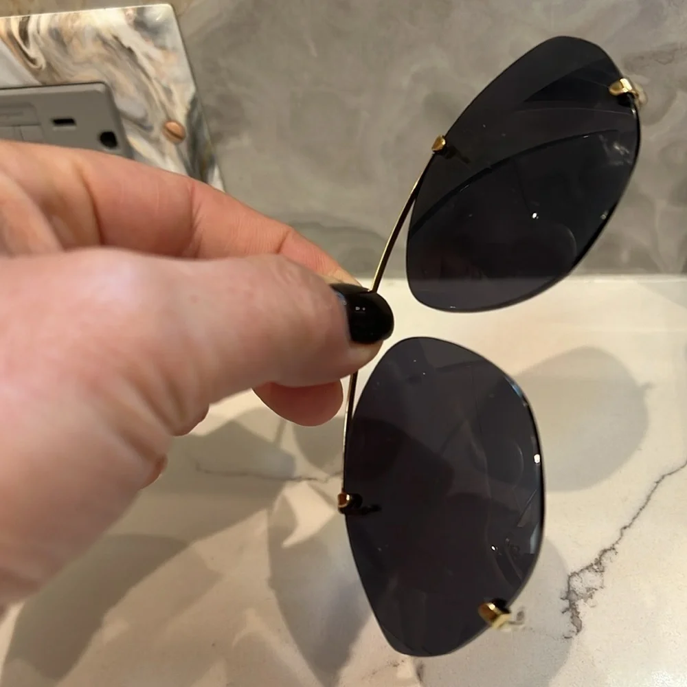 Nu-Clip Custom Clip-On Sunglasses in Denim in Belt Loop Hard Snap Leather Case
